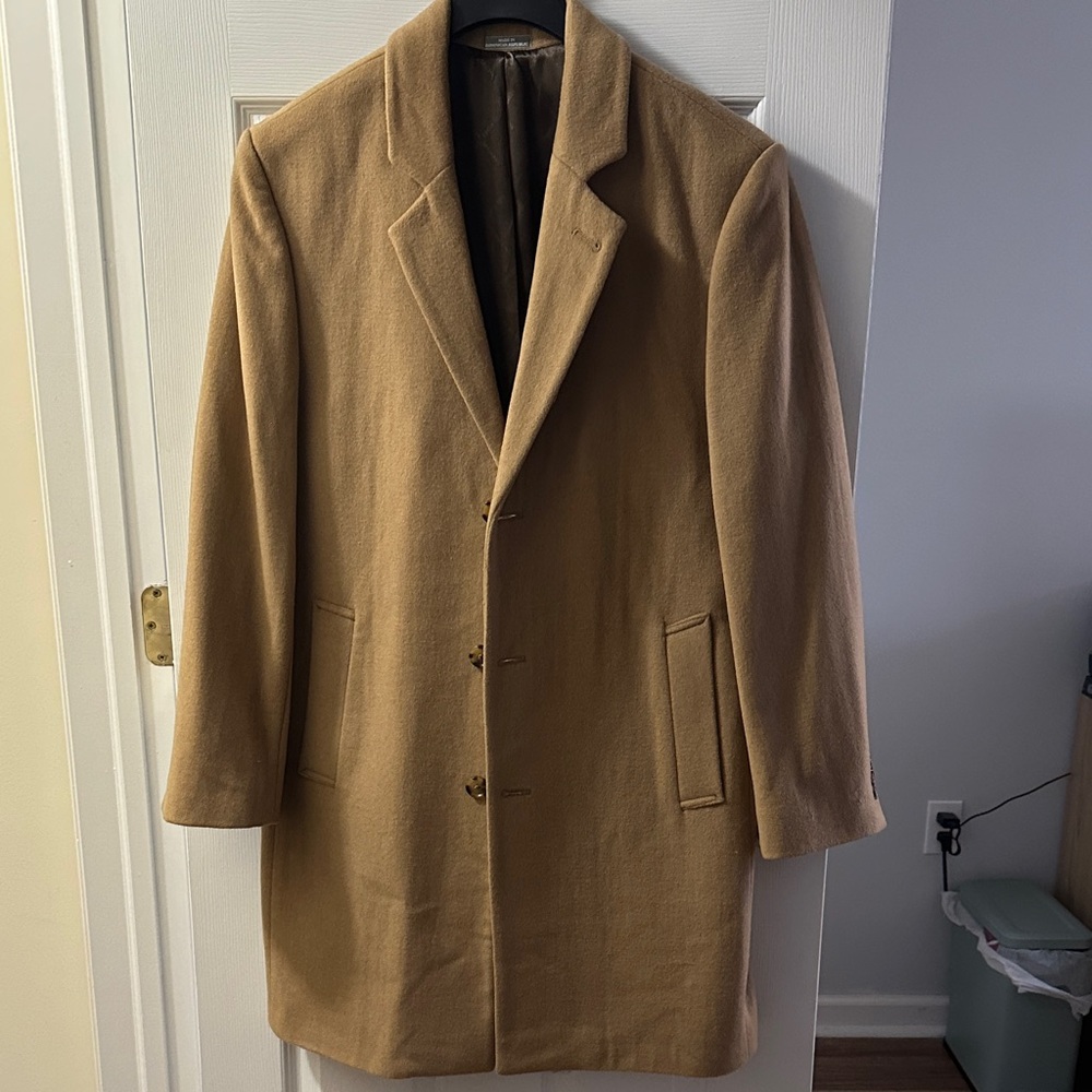 Michael Kors Men's Camel Wool-Blend Overcoat size 40R